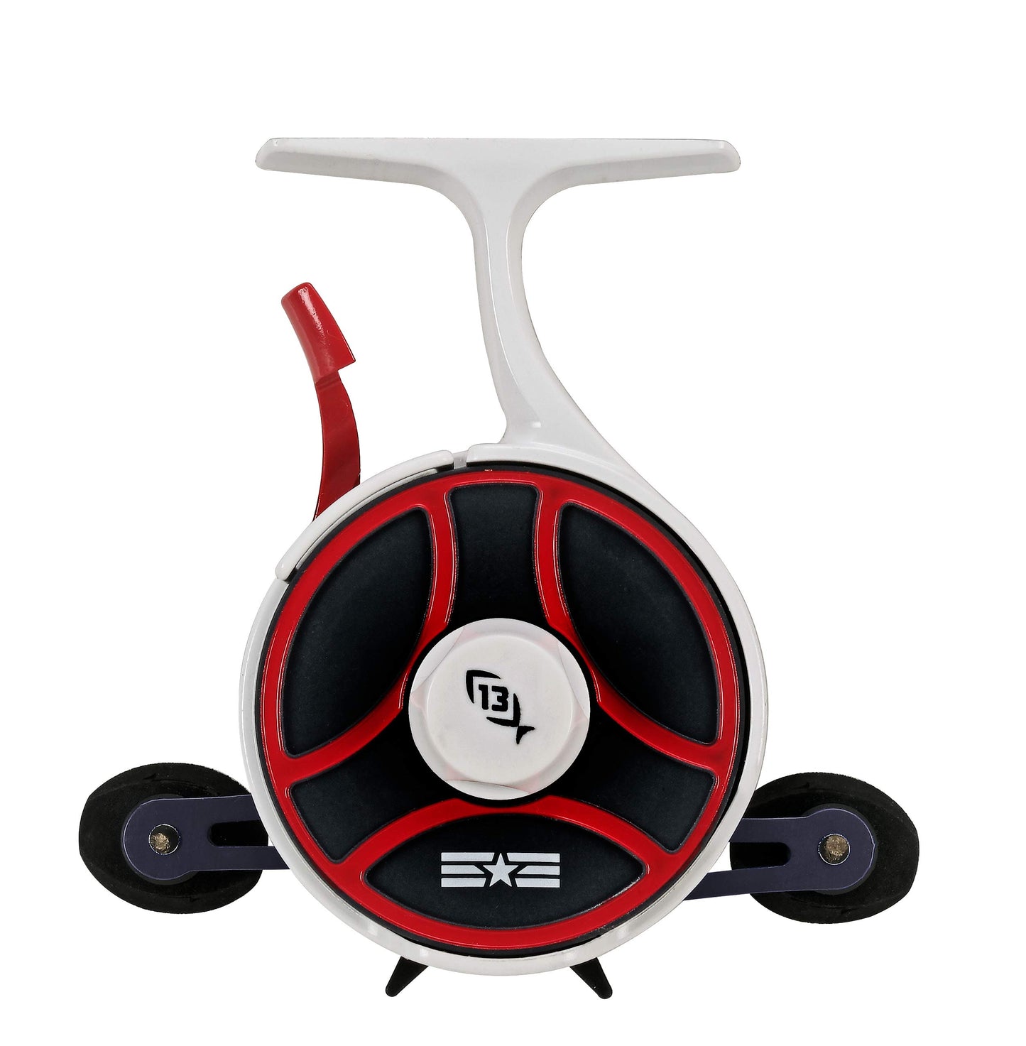 13 FISHING - Freefall Ghost Maverick Inline Ice Combo - 27" UL (Ultra Light) - FF Ghost + Tickle Stick Tennessee Handle - Right Hand Retrieve