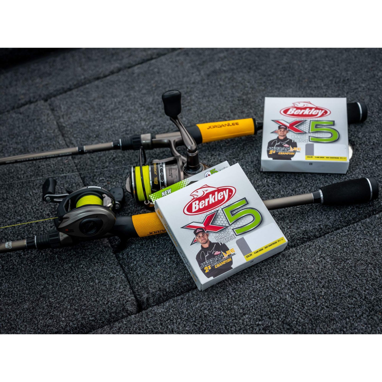 Berkley Jordan Lee x5 Braid Superline, Flame Green, 40-Pound Break Strength, 164yd Fishing Line, Suitable for Freshwater Environments