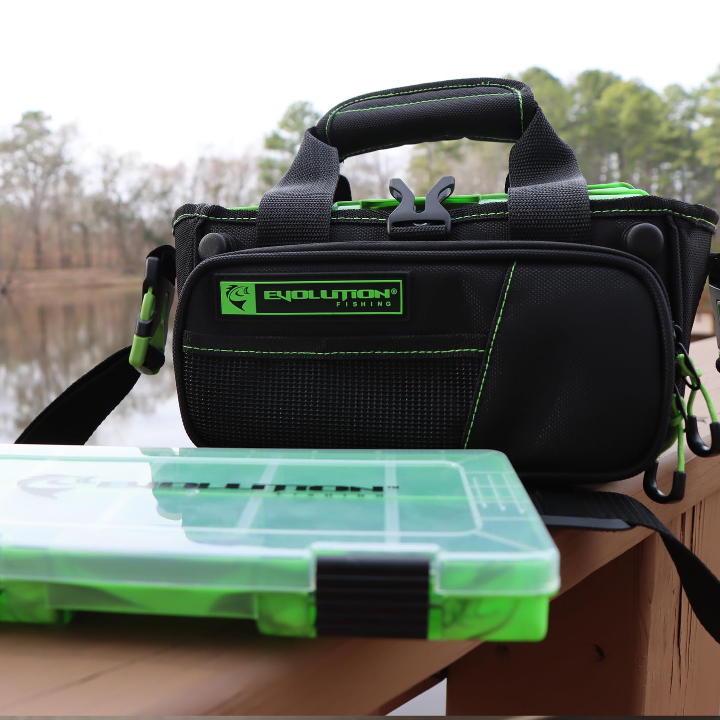 Evolution Outdoors H35014-EV: 3500 Drift Tackle Bag - Green - Includes 4 Trays