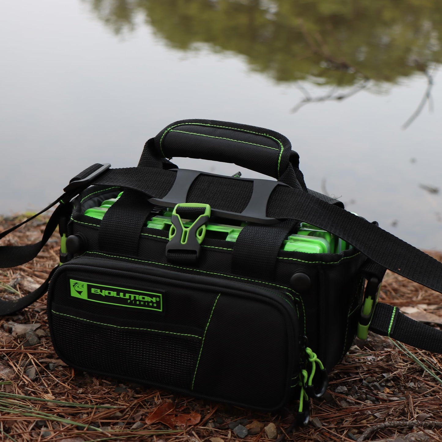Evolution Outdoors H35014-EV: 3500 Drift Tackle Bag - Green - Includes 4 Trays