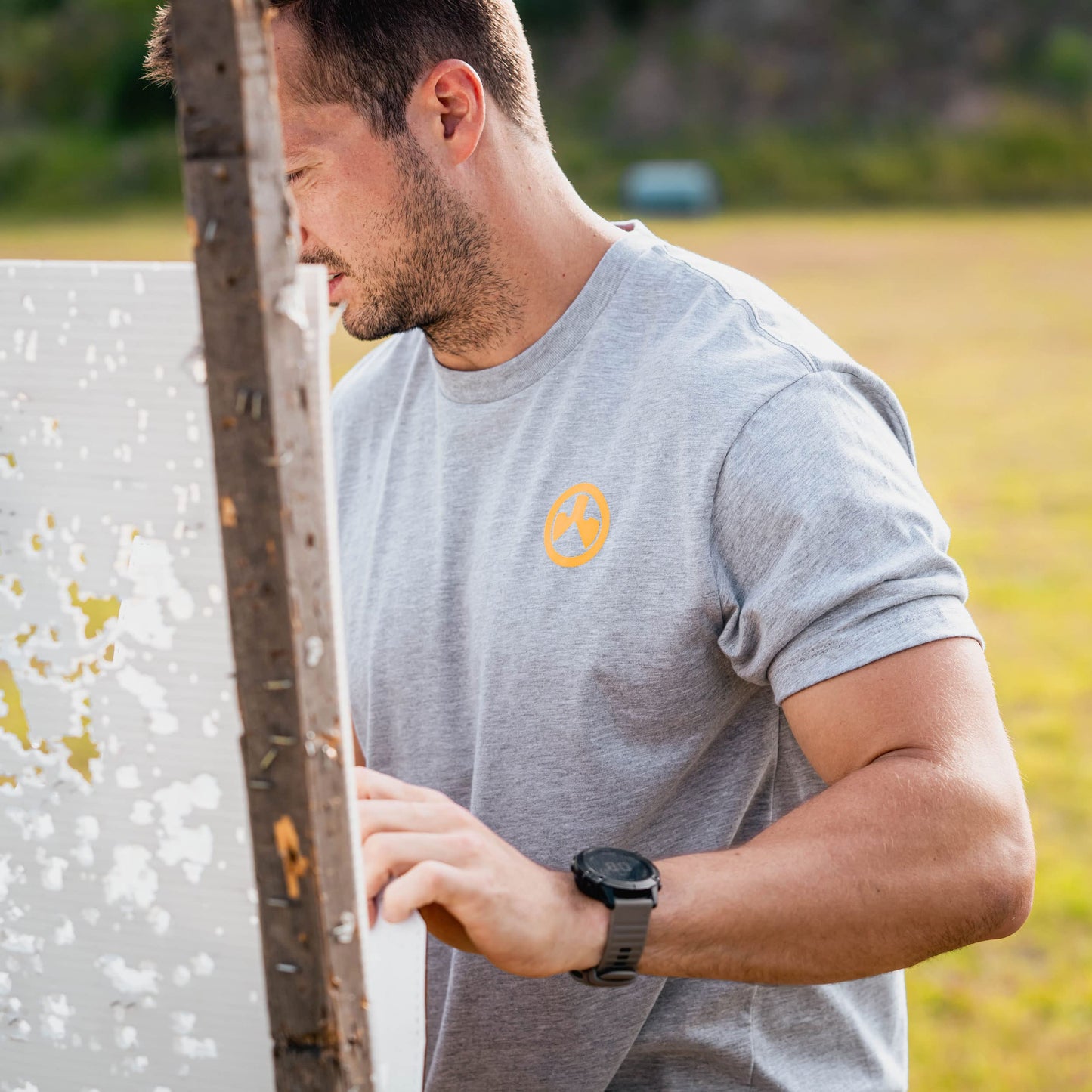 Magpul Blend Crew Neck Short Sleeve T-Shirt for Men, Summer of Drums Athletic Heather, X-Large