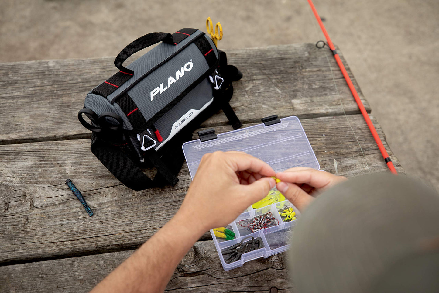 Plano Weekend Series 3500 Softsider Tackle Bag, Gray Fabric, Includes 2 3500 Stowaway Storage Boxes, Soft Fishing Tackle Bag for Baits & Lures, Water-Resistant