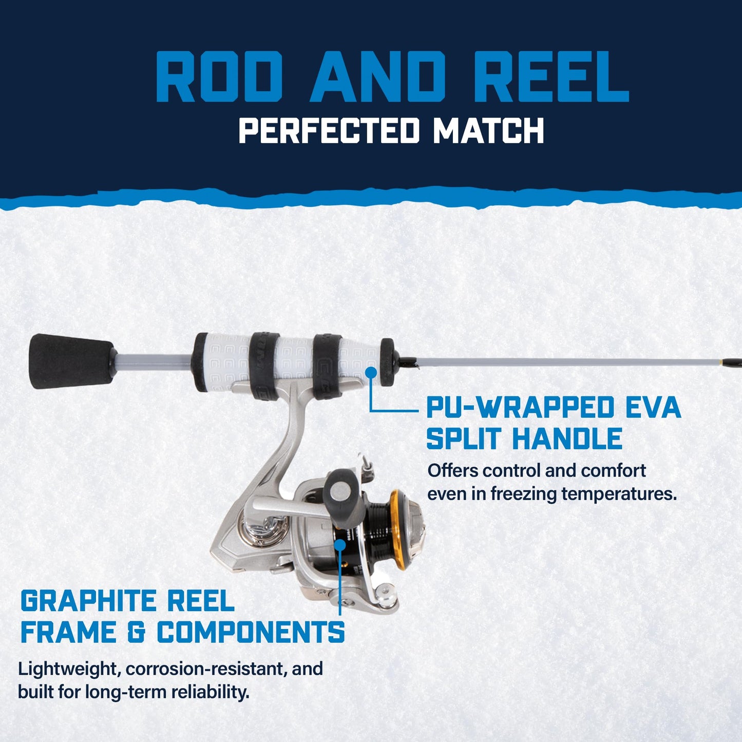 CLAM Jason Mitchell Meat Stick Ice Combo Ice Rod and Reel