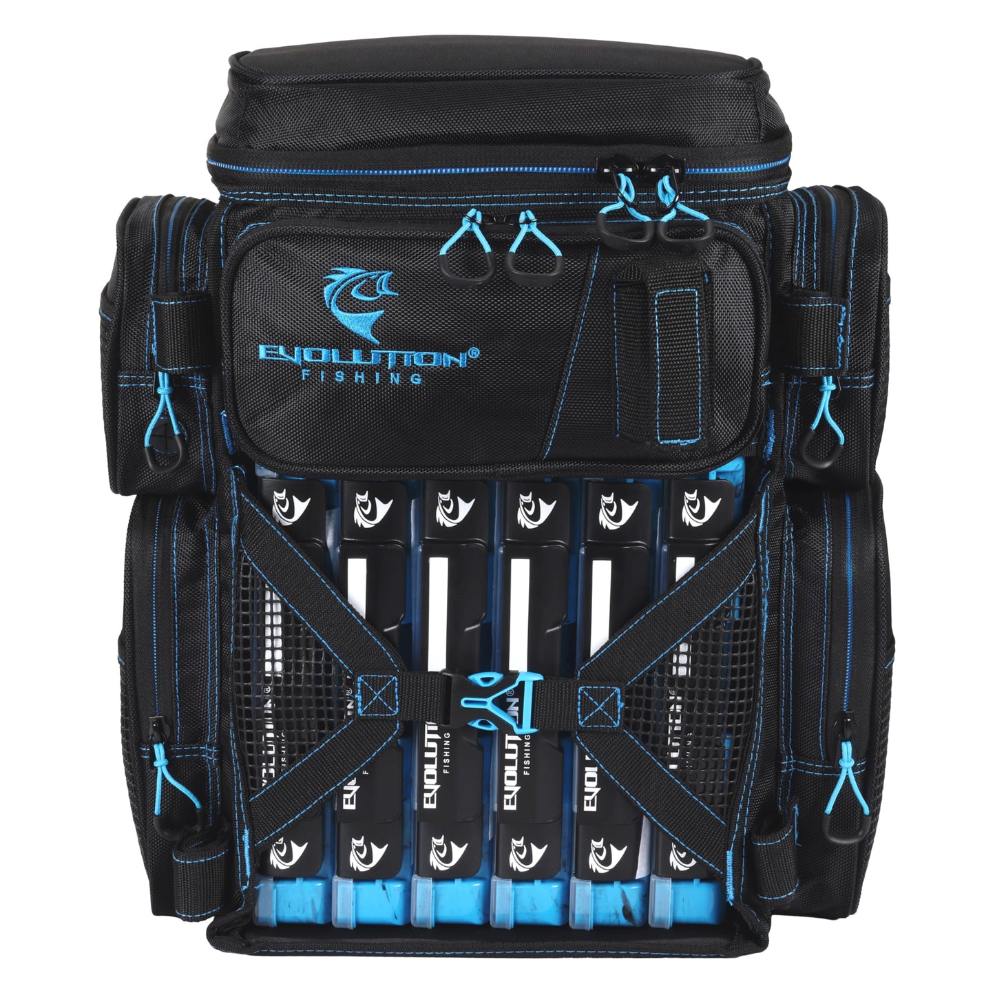 Evolution Fishing Drift Series Tackle Backpack, Outdoor Rucksack w/ 6 Fishing Tackle Trays, Heavy Duty