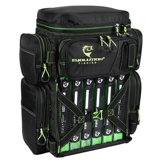 Evolution Outdoor Drift Series 3600 Tackle Backpack with Rod Holders & 6 Trays