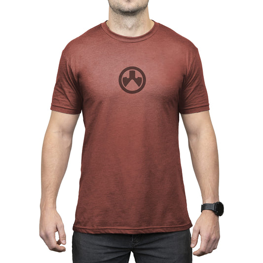 Magpul Blend Crew Neck Short Sleeve T-Shirt for Men, Icon Logo Redrock Heather, X-Large