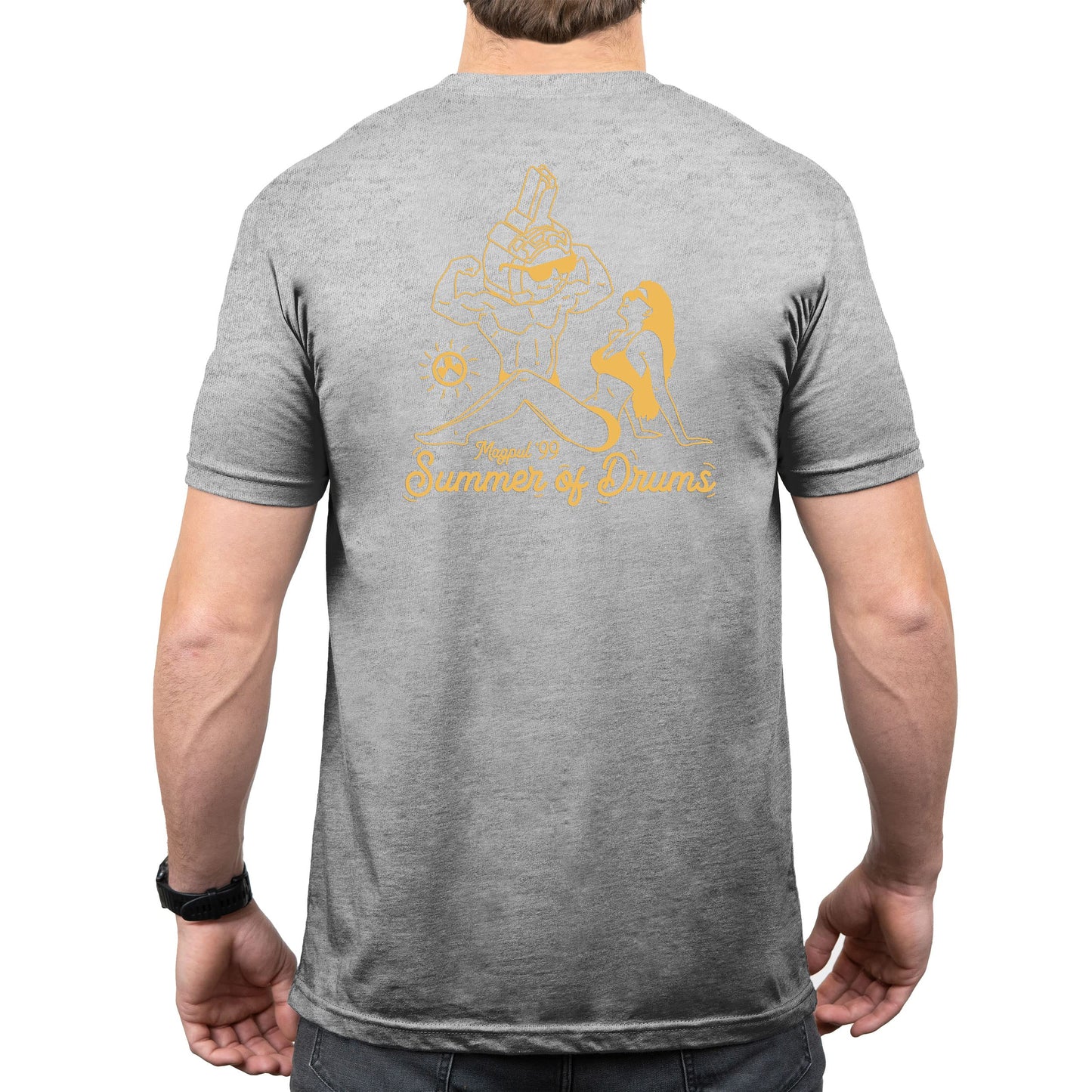 Magpul Blend Crew Neck Short Sleeve T-Shirt for Men, Summer of Drums Athletic Heather, X-Large