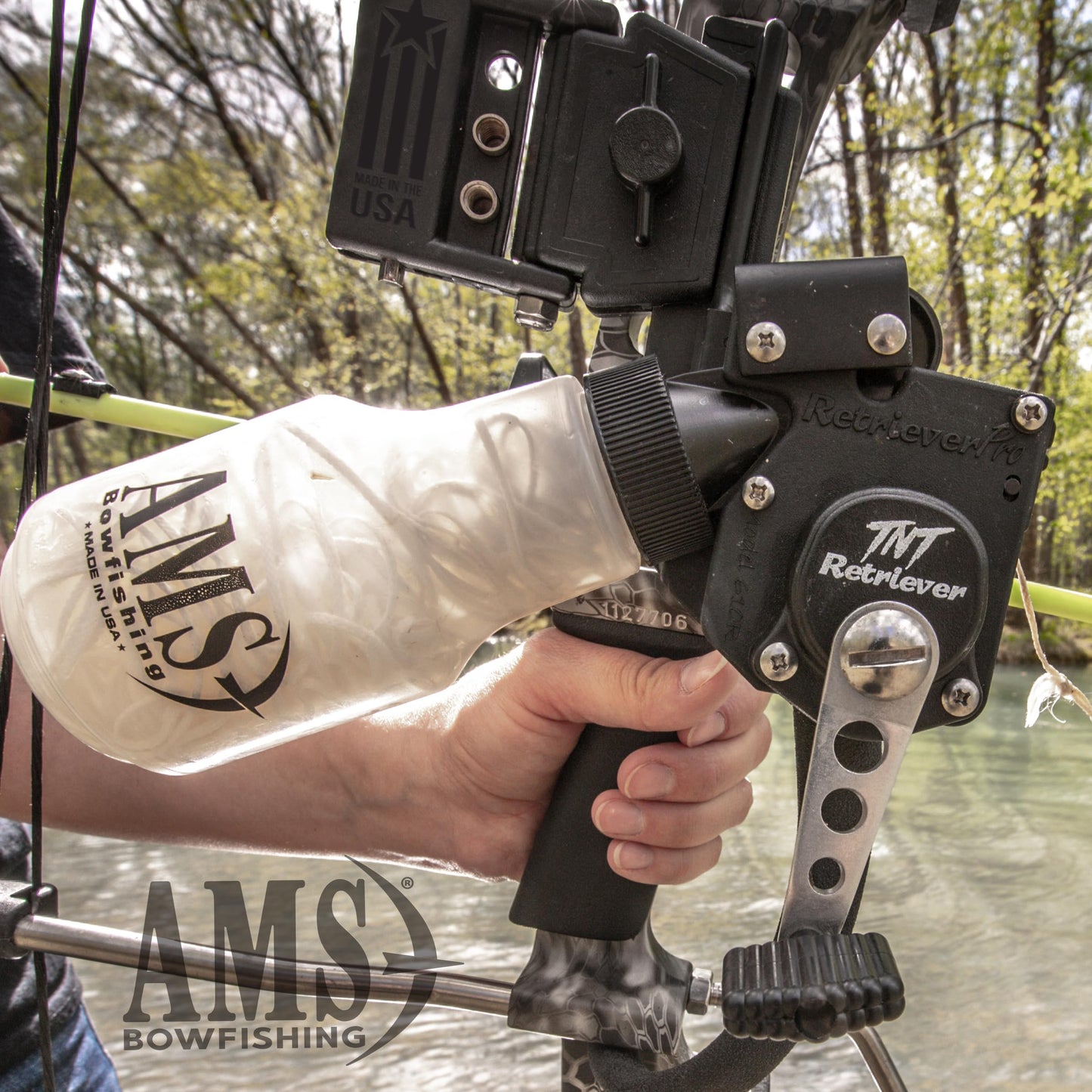 AMS Bowfishing Retriever TNT Reel - Right Hand - Made in The USA