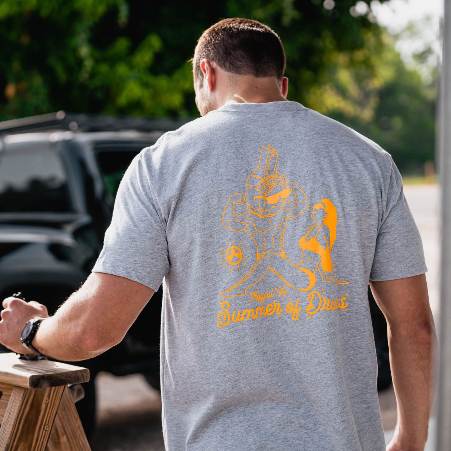 Magpul Blend Crew Neck Short Sleeve T-Shirt for Men, Summer of Drums Athletic Heather, X-Large