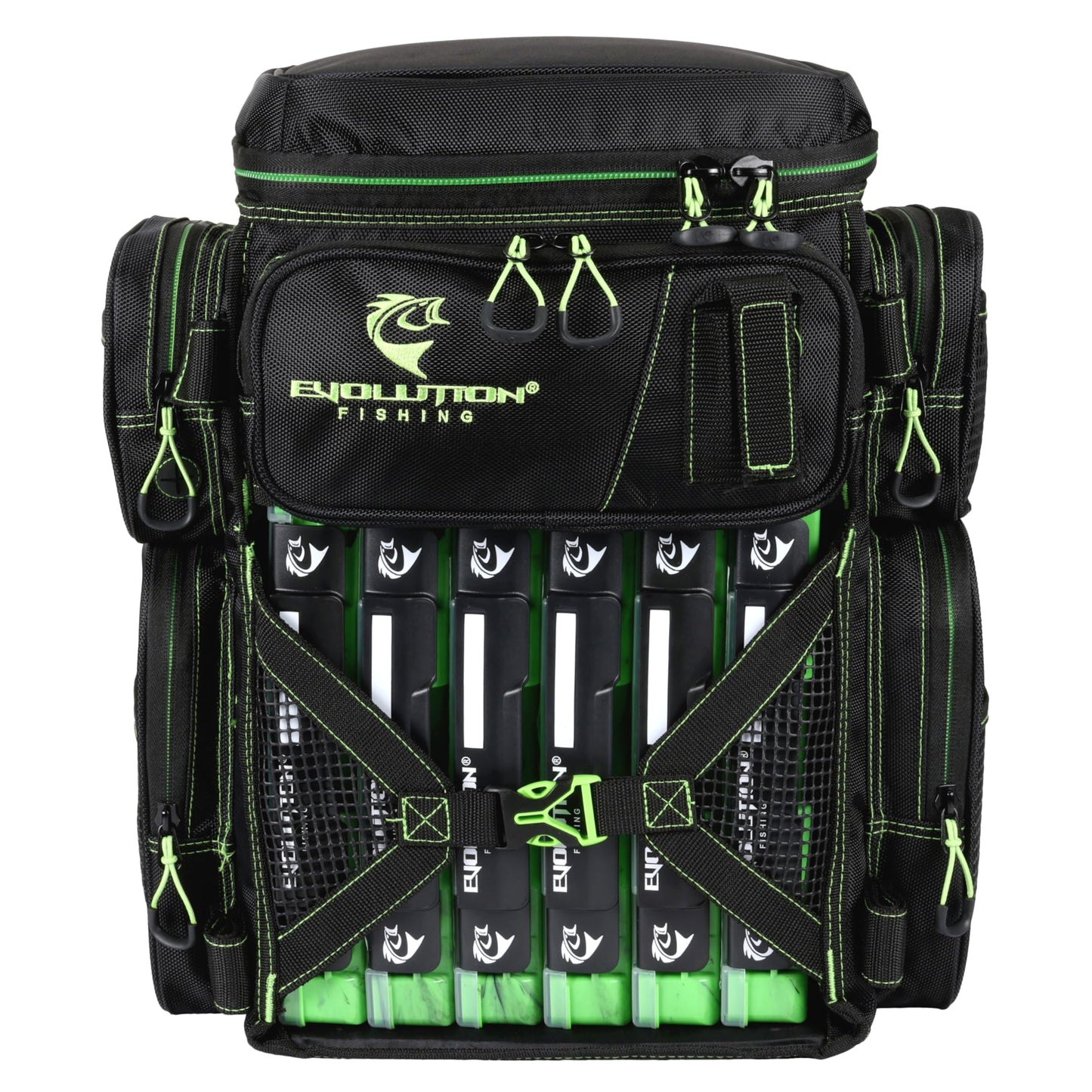 Evolution Fishing Drift Series Tackle Backpack, Outdoor Rucksack w/ 6 Fishing Tackle Trays, Heavy Duty