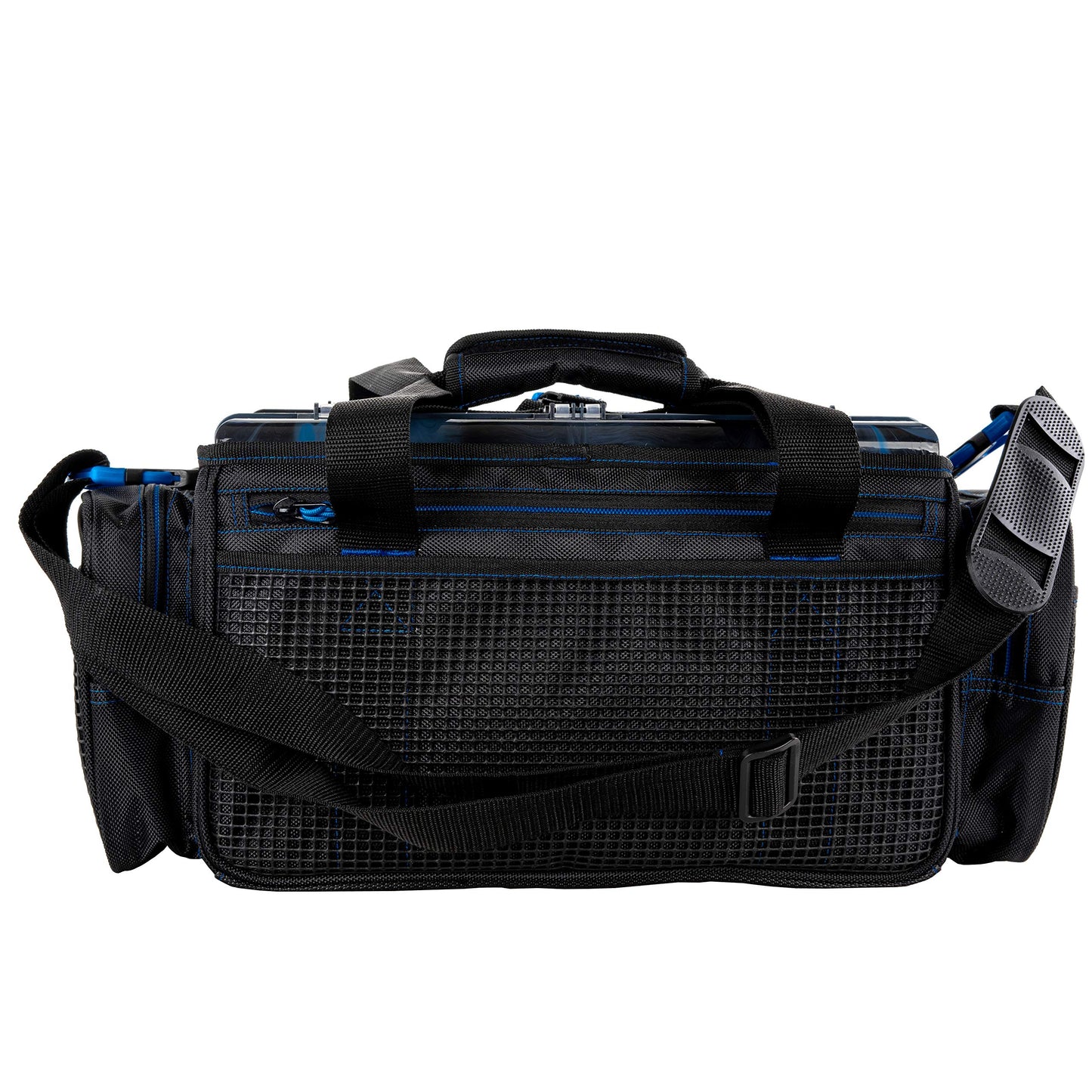 Evolution Outdoor Drift Series Topless Horizontal Tackle Bag – Outdoor Rucksack w/ 5 Fishing Tackle Trays, Padded Handle and Shoulder Strap, Plier Holster, Tackle Carrying Case