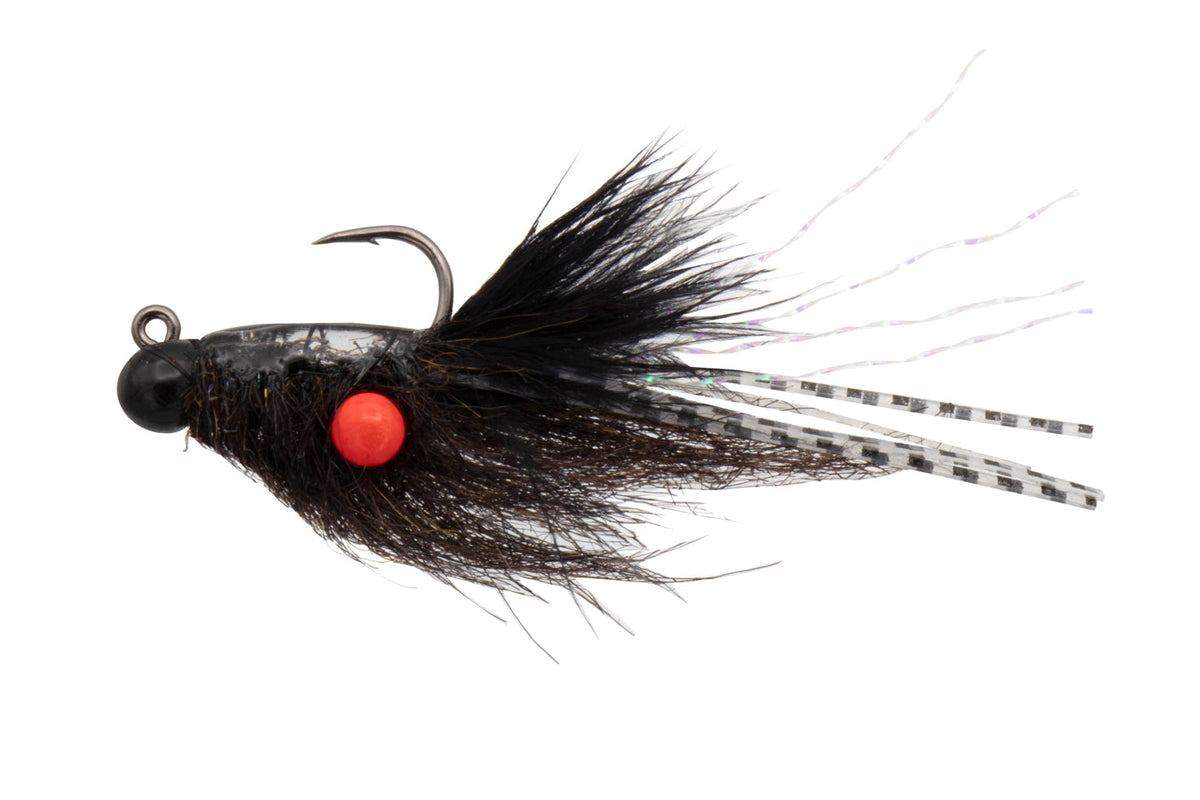 Eurotackle Gamma Fly tungsten scud hair jig in Black, 1/32 oz