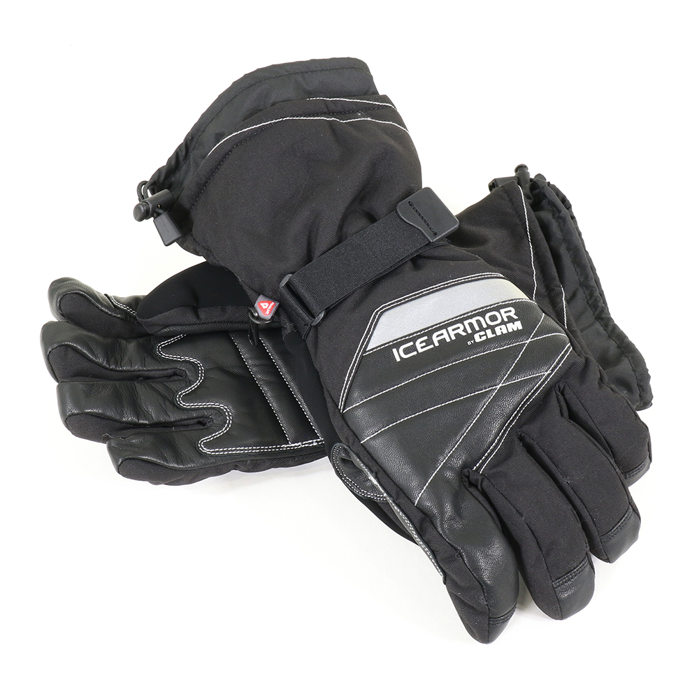 IceArmor by Clam Renegade ice fishing gloves in black, size Medium