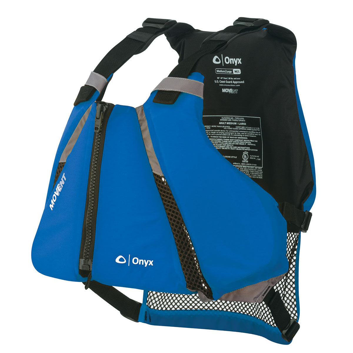 Onyx MoveVent Curve paddle life vest - blue, Medium/Large